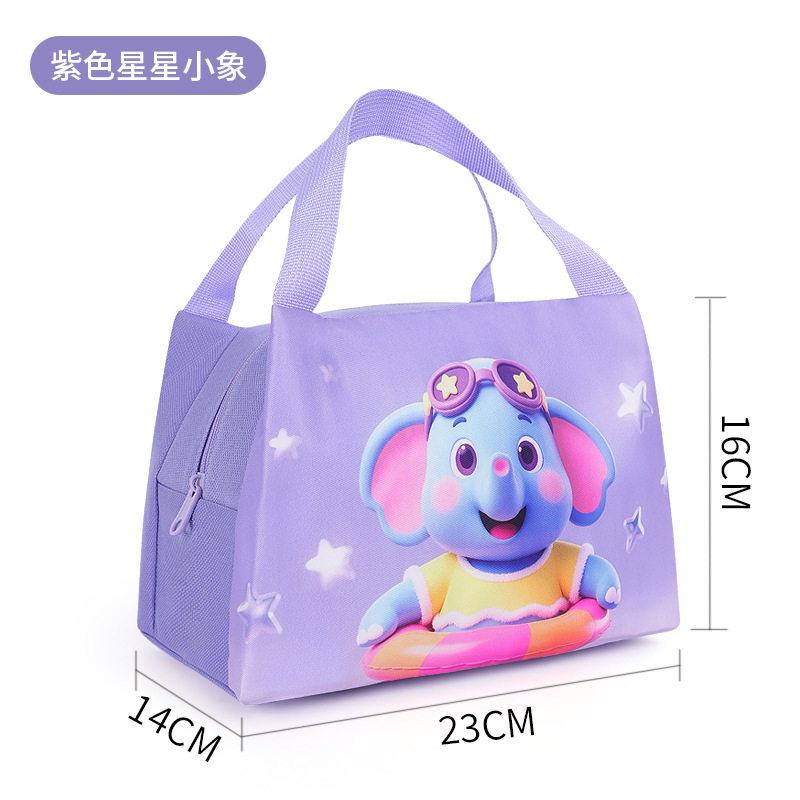 Bolsa de comida de moda de dibujos animados portátil con arroz, bolsa de hielo, película de aluminio fresca, bolsa de aislamiento térmico para el trabajo, bolsa de almuerzo para niños