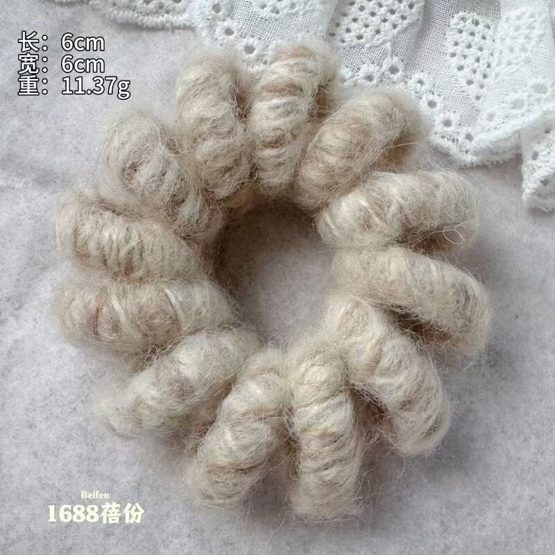 韩版简约耐用毛绒电话线发绳秋冬少女扎马尾发圈高弹力橡皮筋头绳|undefined