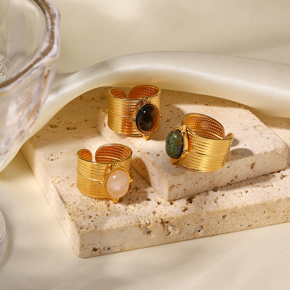 Retro Geometric Stainless Steel Irregular Open Ring