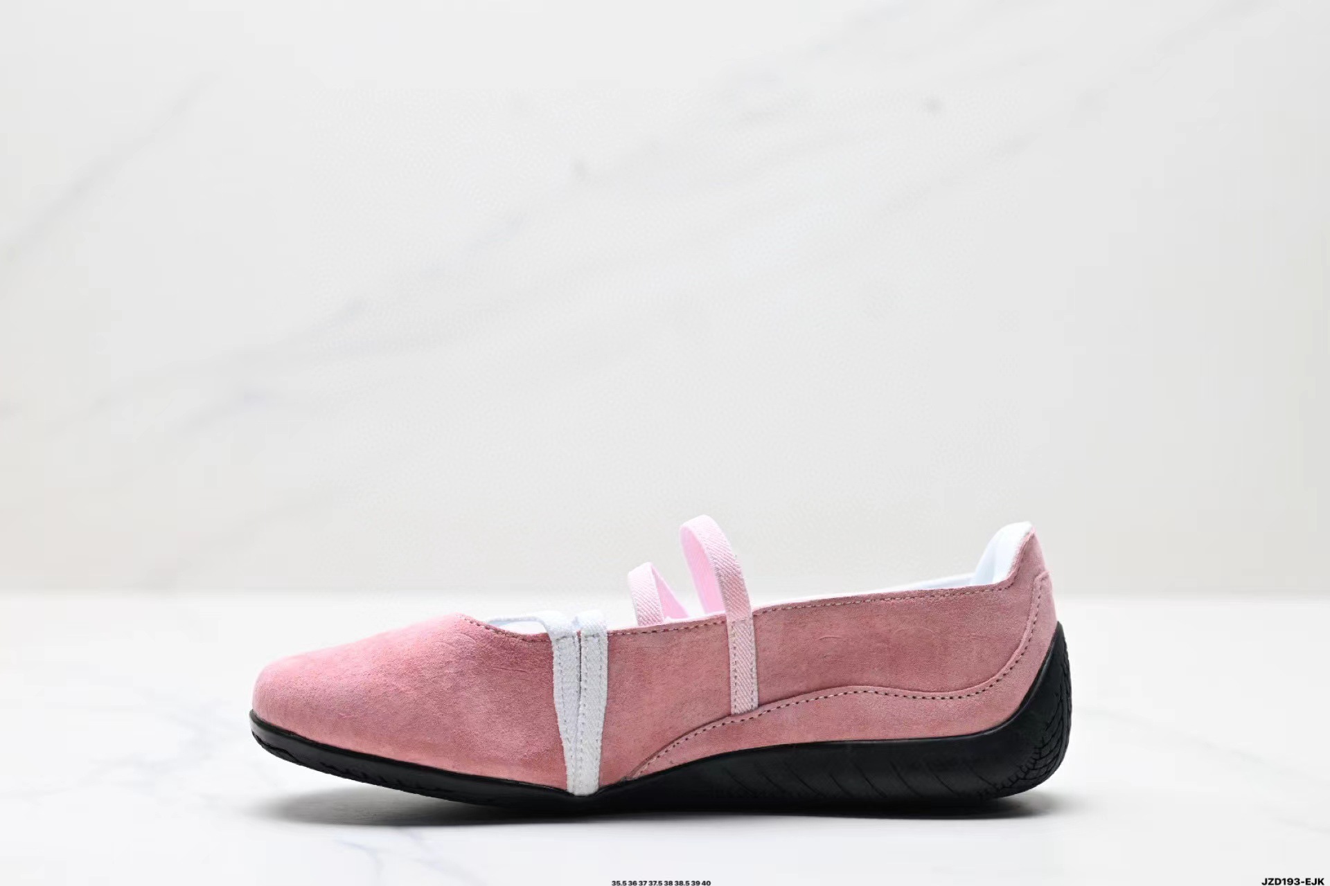 메리 제인 슈즈 - 디어스킨 핑크와 화이트