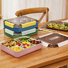 厂货直供特得美密封优质304不锈钢分格饭盒 学生快餐不锈钢便当盒