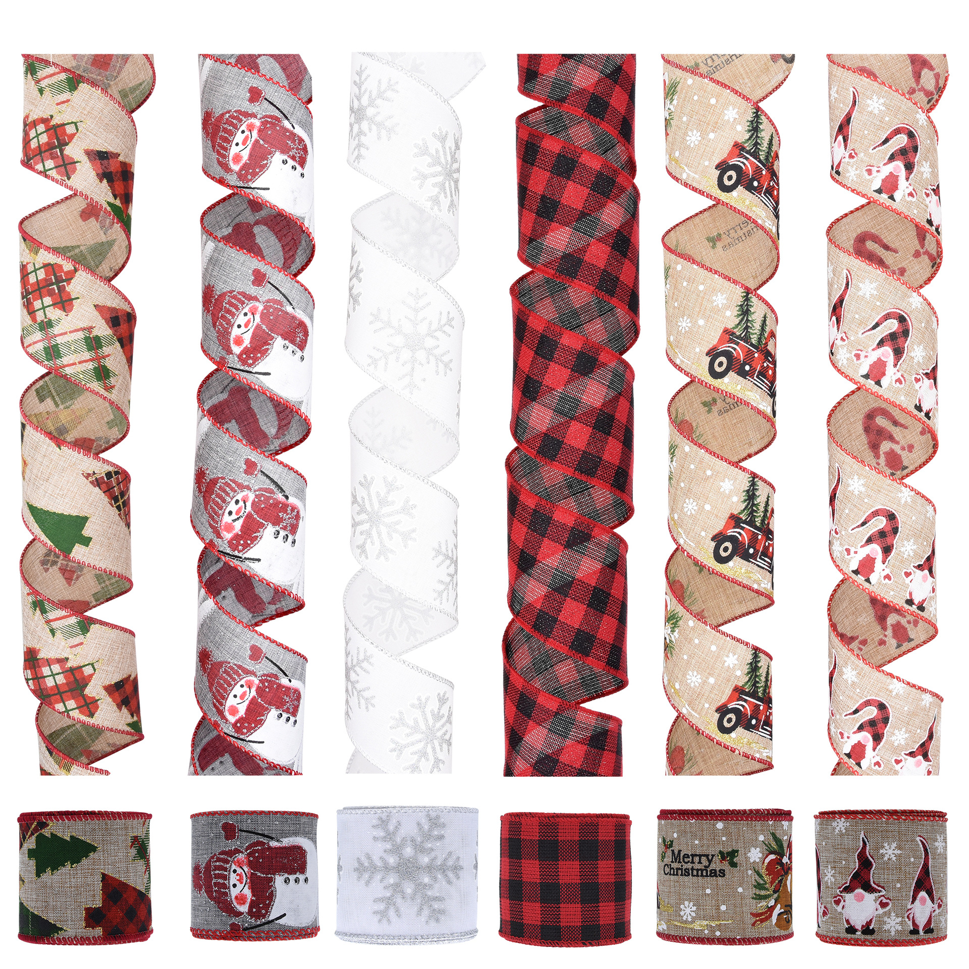 Europa y América Amazon nueva Navidad cinta cáñamo rollo guirnalda material decorativo copo de nieve ELK viejo traje en stock