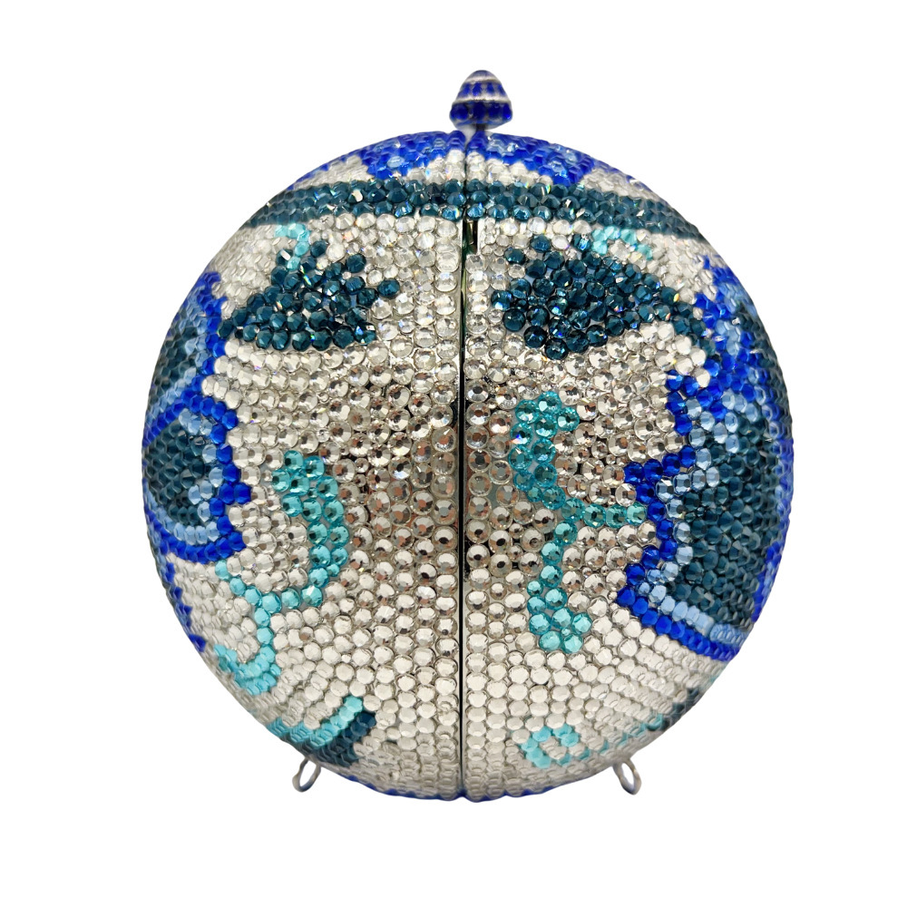 Nuevos globos transfronterizos con diamantes para la cena, bolsas de mano de flores azules, flores de diamantes, vestidos de cheongsam