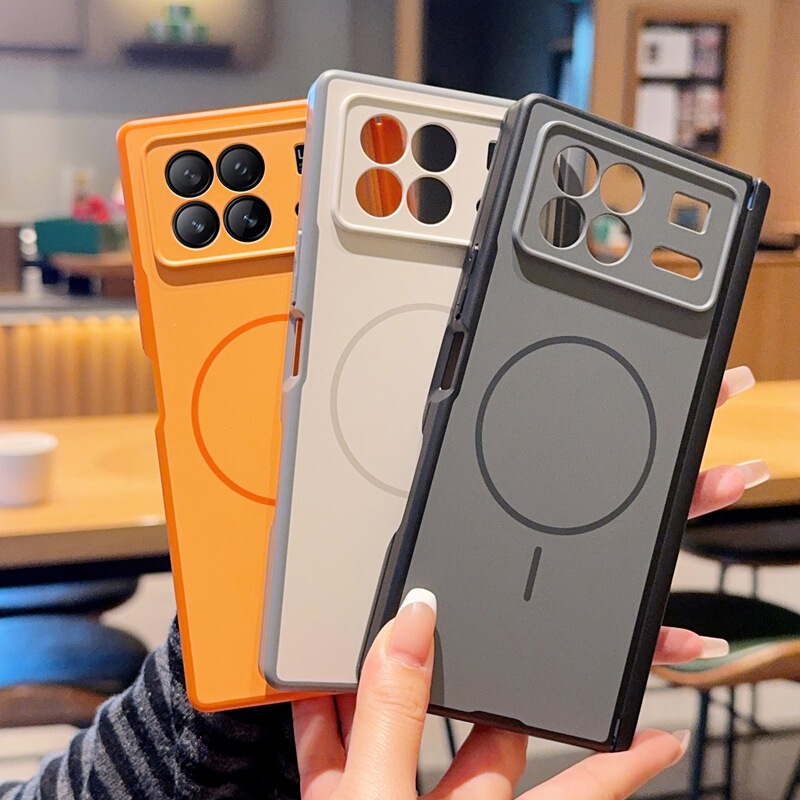 Dual Central Axis Xiaomi Mix Fold 3 Phone Case with Magnetic Attachment, Compatible with Xiaomi Mix Fold 4, Transparent Matte Case Dual Central Axis Xiaomi Mix Fold 3 Phone Case with Magnetic Attachment, Compatible with Xiaomi Mix Fold 4, Transparent Matte Case
