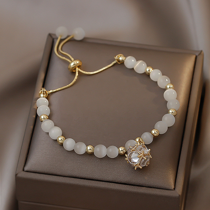 Daily, Street Occasion Alloy, Cat's Eye Stone Material Elegant Geometric Alloy Cat's Eye Stone Snake Chain Chain & Link Bracelets Wholesale