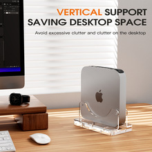 索隆Mac mini桌面夹坐支架底座Mac mini防尘亚克力透明支架迷电脑