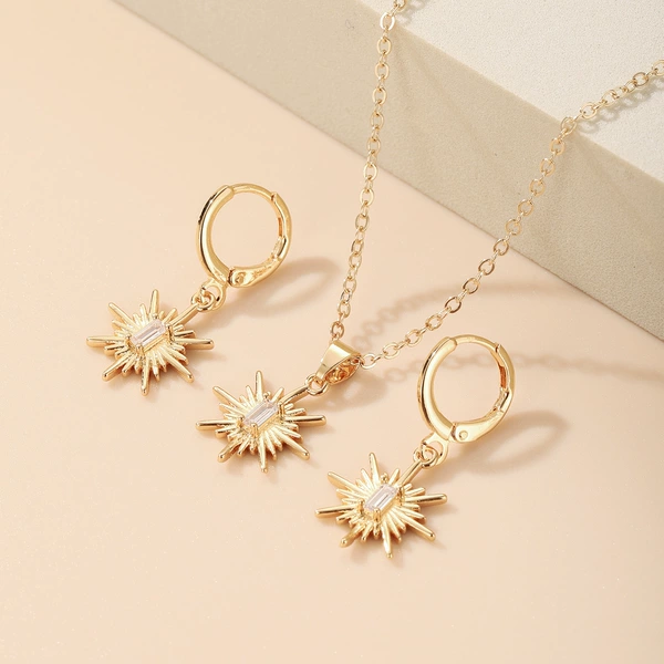 Necklace and earrings, set
