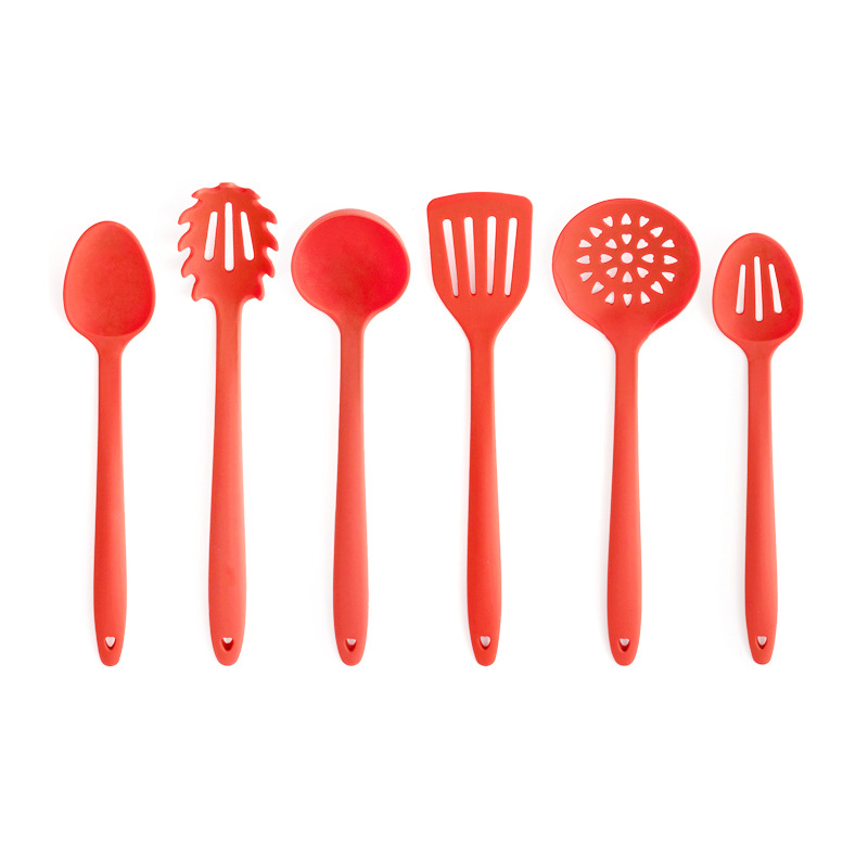 深圳厂家食品级硅胶厨具不粘锅漏铲漏勺汤烹饪6件套厨房用品工具