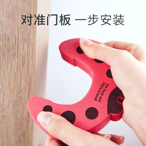 Safety door plug with baby door card, child safety door clip, animal-shaped anti-pinch door stop, enhanced silent door plug