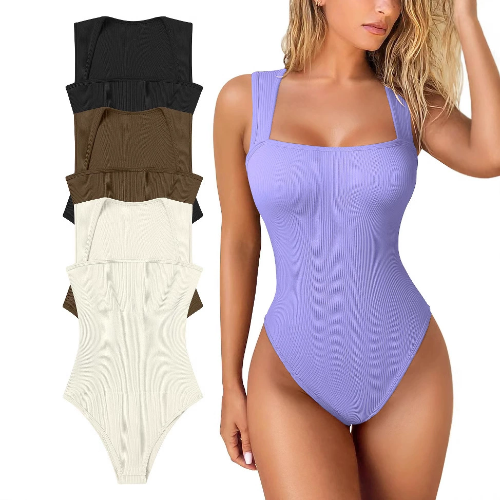 2024 Трансграничные европейские и американские новые женские сексуальные комбинезоны без рукавов для похудения