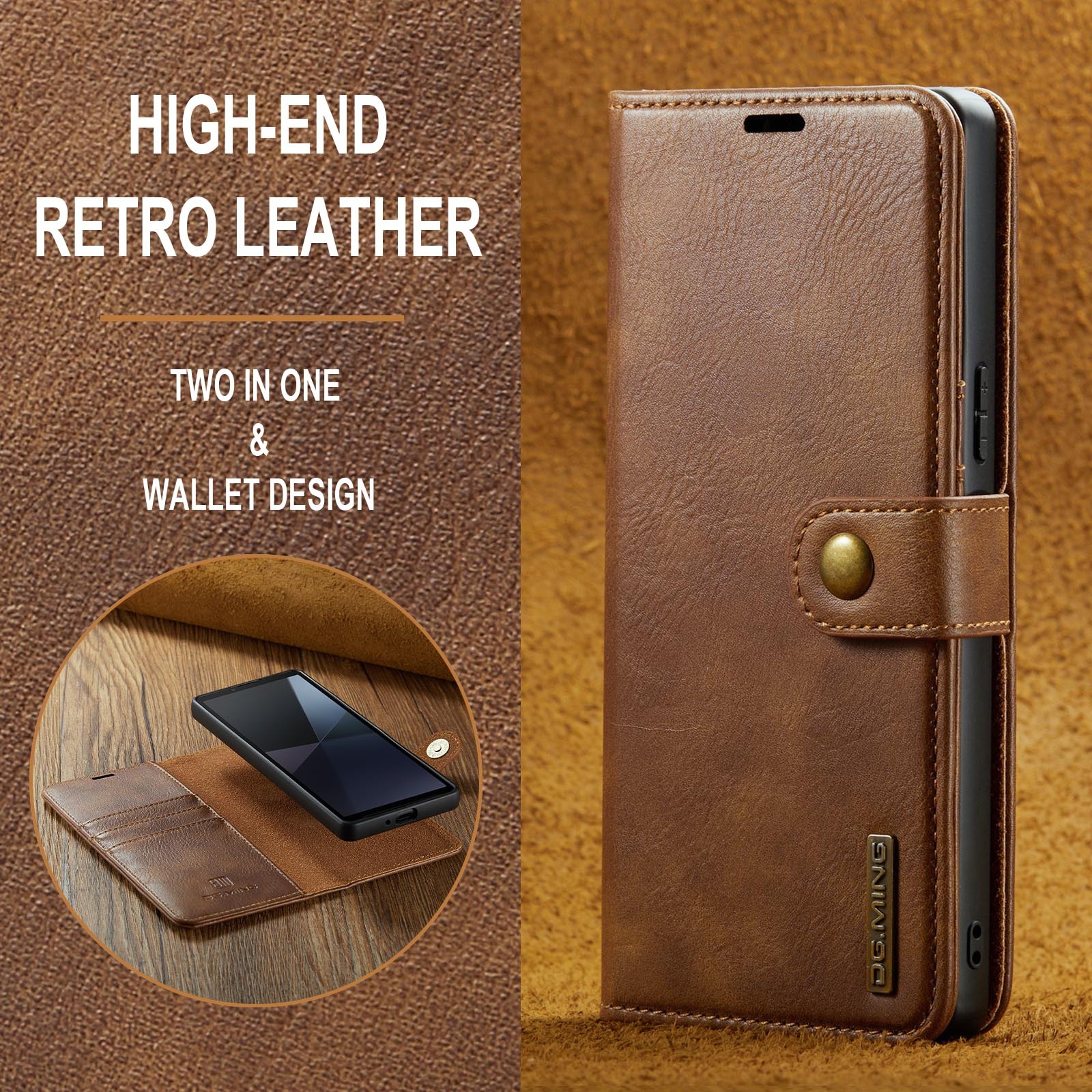 For Sony Xperia 10 VI Mobile Phone Case Xperia 1 VI 2-in -1 Split Leather Case 2024_voghion.com