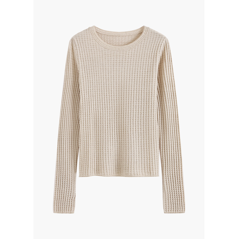 [Lp Order] 2025 New Autumn and Winter Round Neck Long-Sleeved Pure Color Knitwear Women's Petite Elegant Casual Top
