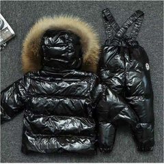 Winter New Children's Down Jackets Set Baby Infant Backpack Pants Set for Boys and Girls Mink Fur Ski Jackets
