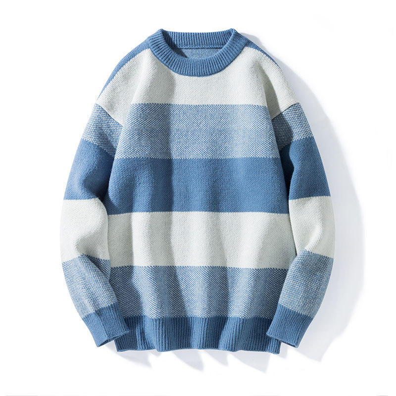 Men's Clothing winter sweaters loose and fashionable woolen clothes plus velvet bottoming shirts knitted sweaters_voghion.com