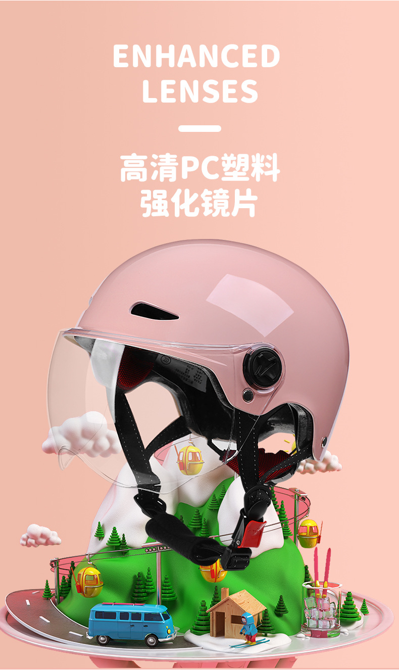 Wholesale 3c Certified Children's Helmet Battery Electric Car Helmet Boys and Girls Summer Sunscreen Helmet Kids Half Helmet