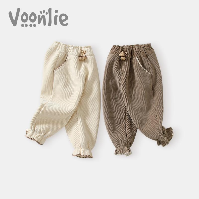 사냥 소녀 캐시미어 바지 가을과 겨울  바지 어린이 스포츠 바지는 캐주얼 바지 원피스 캐시미어 겨울을 입습니다.