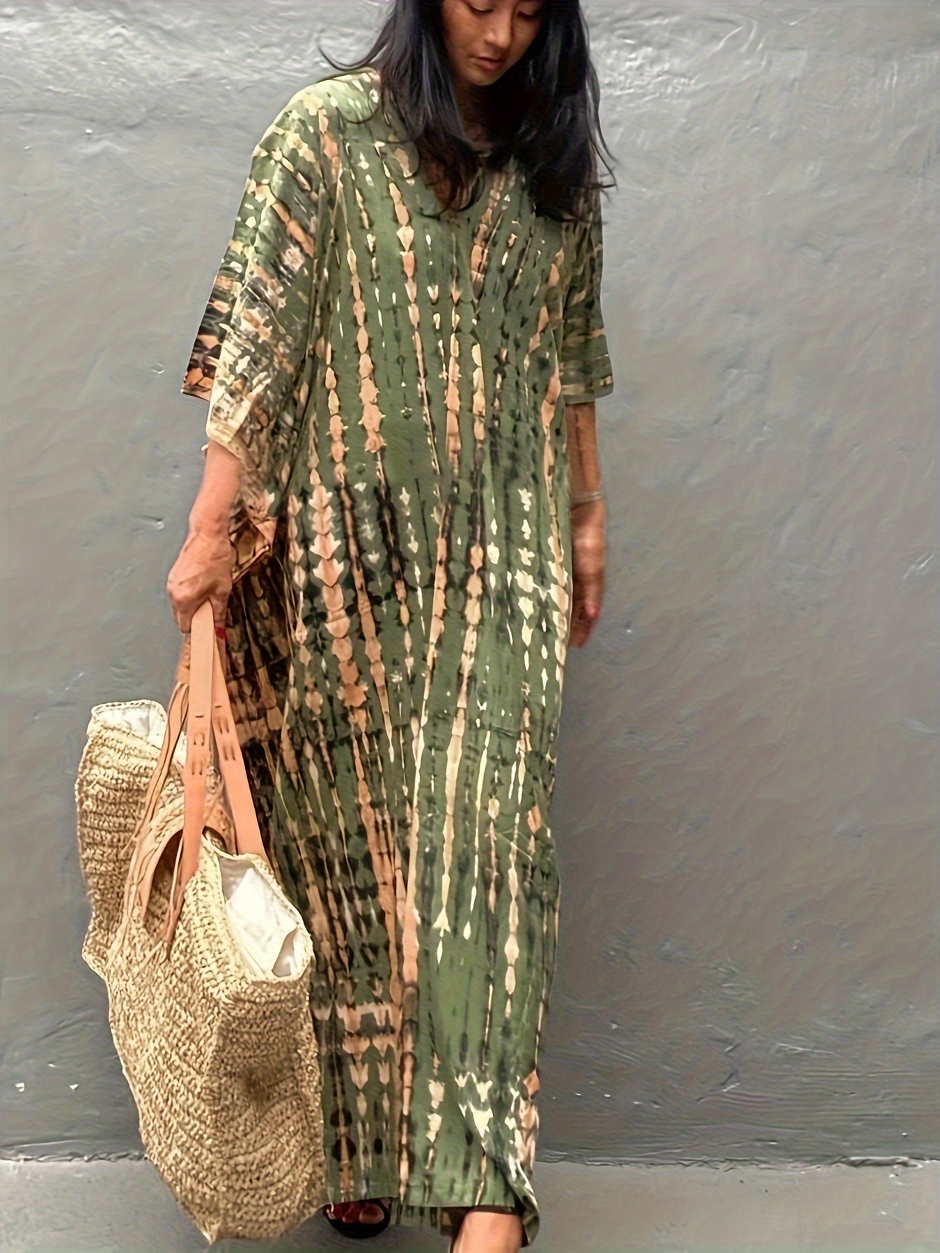 Camiseta de playa de algodón impresa de secado rápido vestido de vacaciones de playa bikini camiseta de protección solar 1D02