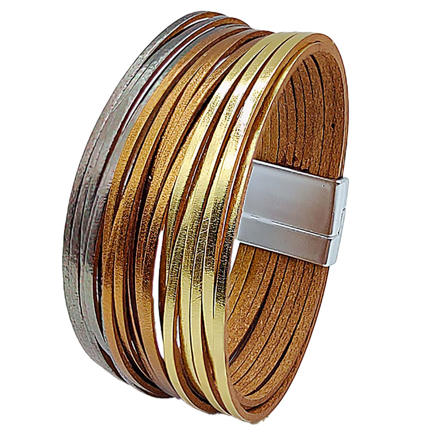 Women's Gender Simple Style Circle Pu Leather Layered Women's Bangle