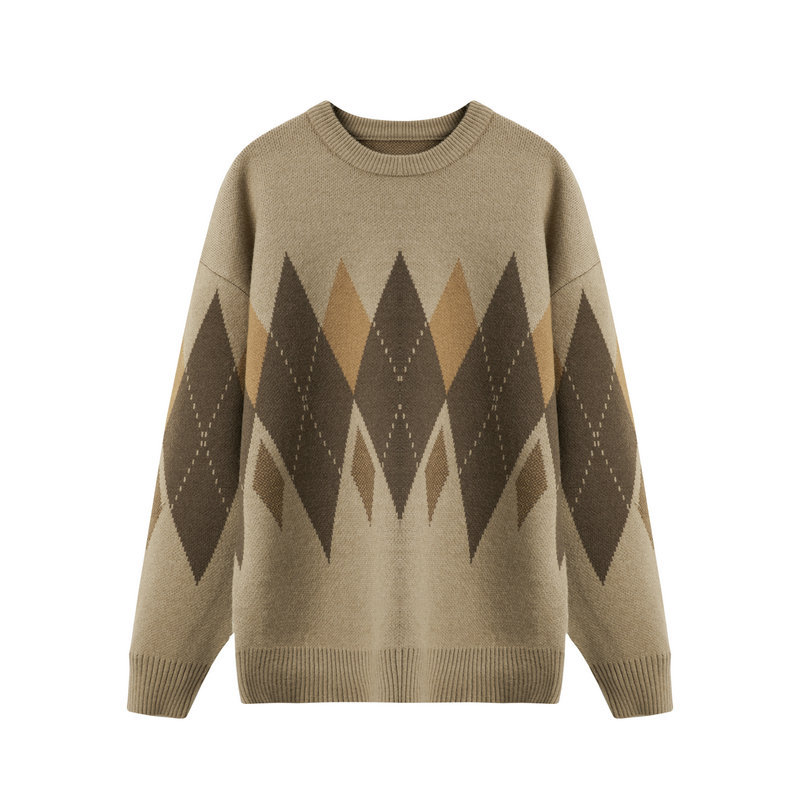 Herrenbekleidung Pullover Herren lockerer Herbst und Winter neuer Strickpullover einfacher täglicher Pendel-Rundhals-Freizeitpullover_voghion.com