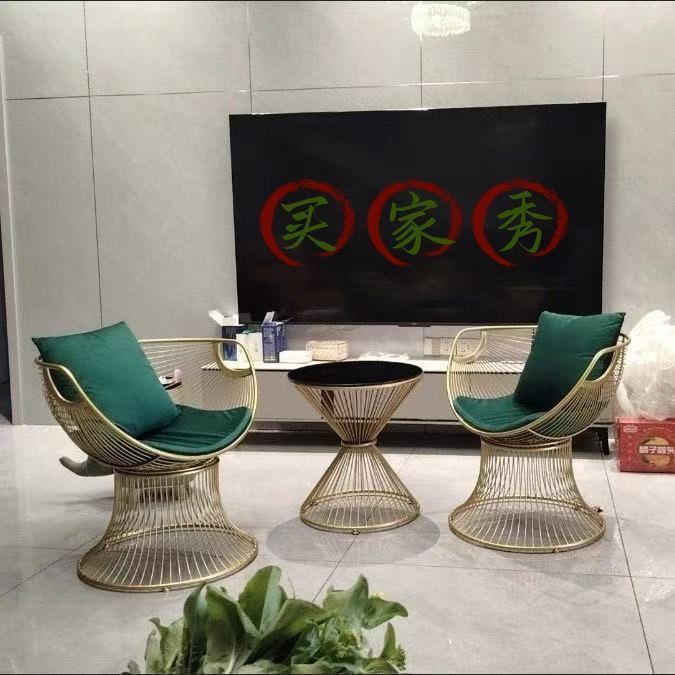 新款现代阳台休闲桌椅沙发椅茶几三件套简约美容院洽谈桌椅组合|undefined
