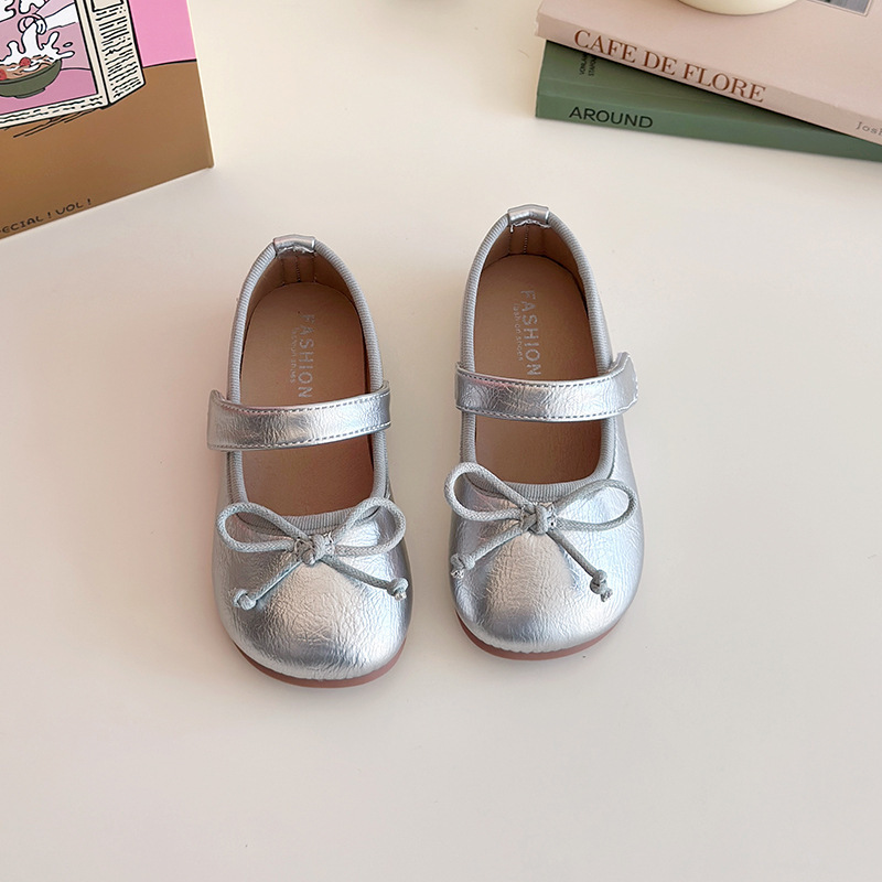 Girls' Bow Knot Soft Soled Leather Shoes Spring Autumn New Style Red Little Girl Loafers Baby Shoes_voghion.com