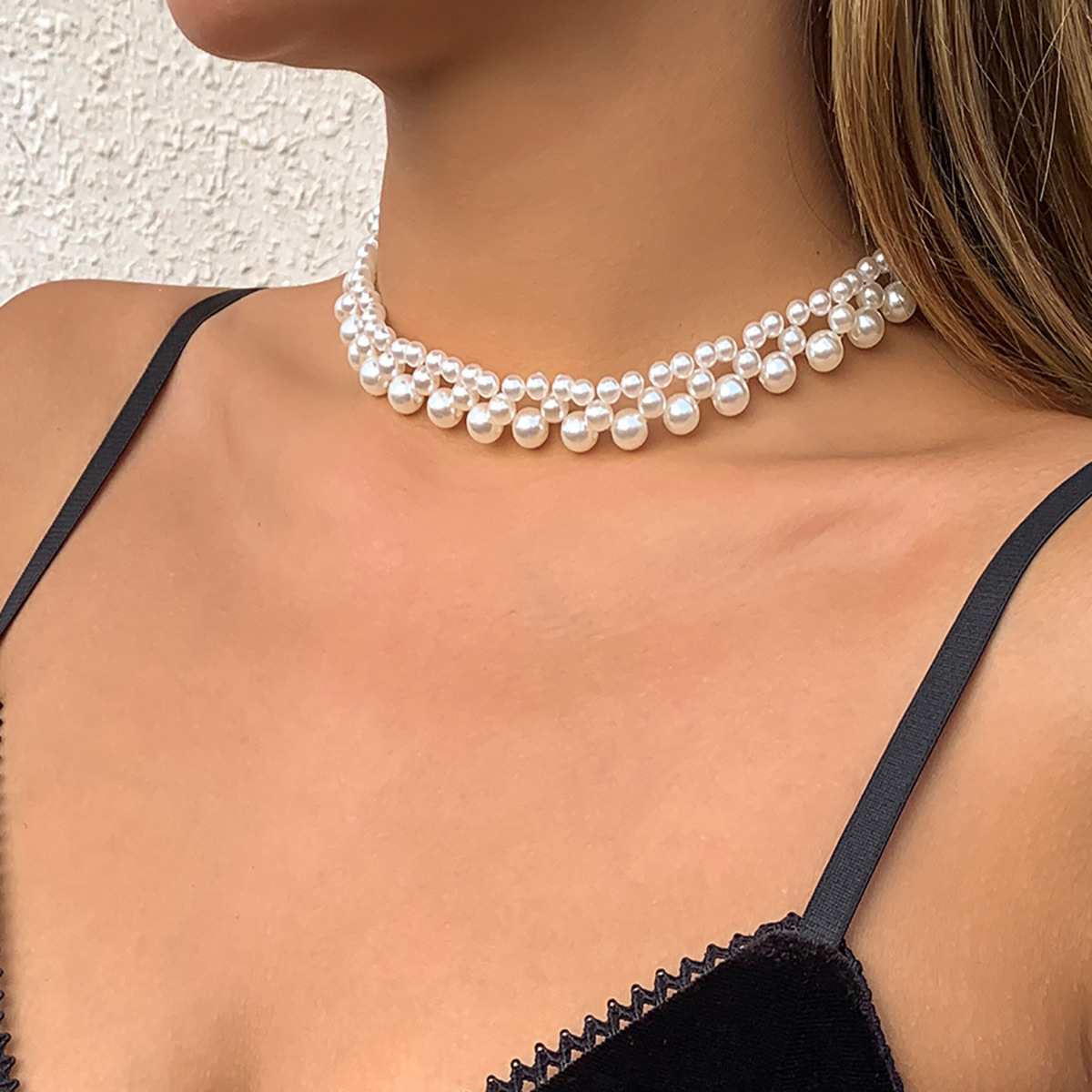 Collier Clavicule En Perles D&#39;imitation Baroque Européenne Et Américaine display picture 1