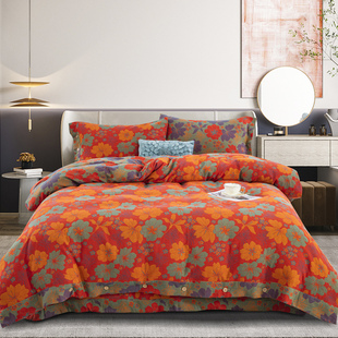 Vintage Jacquard Double-layer Yarn Quilt Cover Single-piece Double-sided Class A Yarn-dyed 100 Cotton Gauze Quilt Cover for Winter
