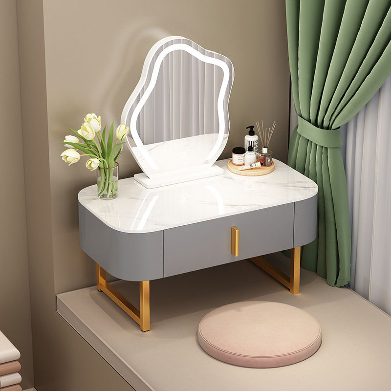 40 와이드 데스크탑-(4H-그레이 골드 다리 [광택 슬레이트]