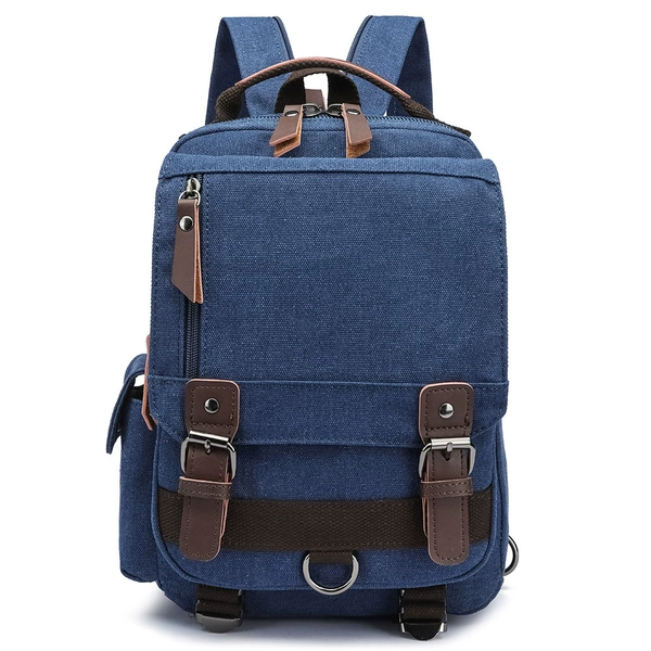 Dark blue, worn on the shoulder