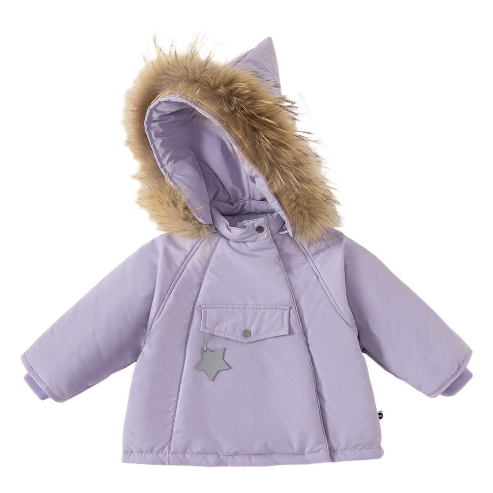 Babycity chaqueta acolchada de algodón para niños abrigo de estrella con capucha para niñas estilo coreano chaqueta acolchada de algodón engrosada estilo occidental DY23192