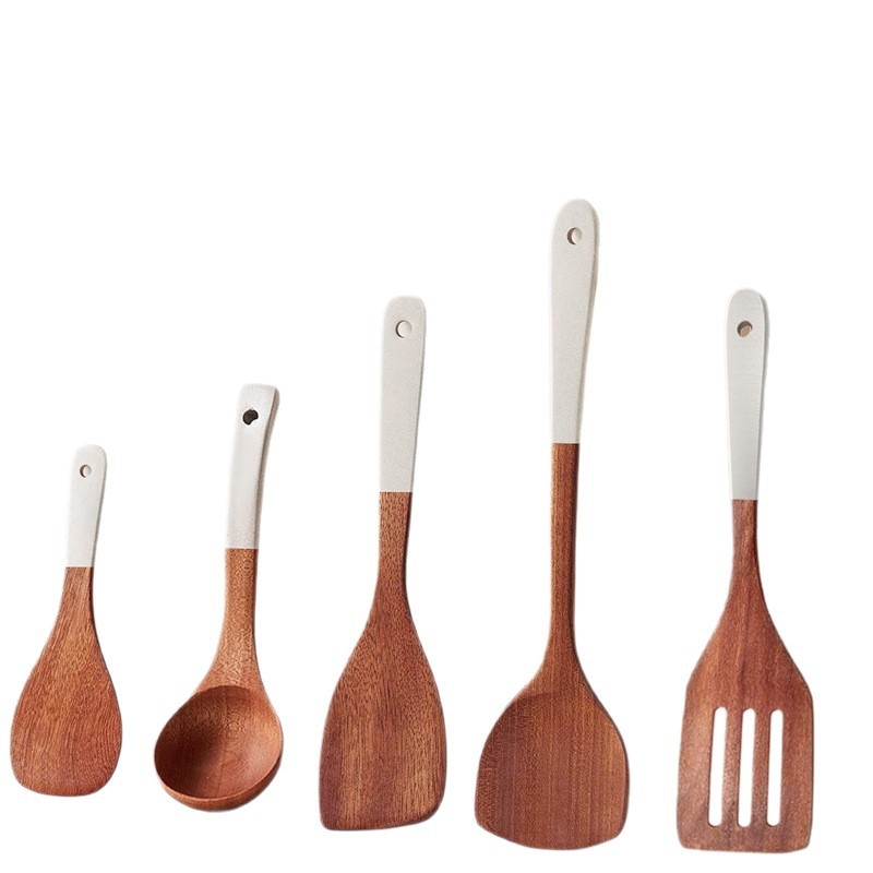 Paleta de madera de sándalo negro con mango plateado, pala de madera especial para el hogar, cuchara de madera, juego de utensilios de cocina, pala