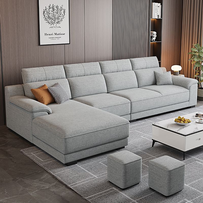 Modern Simple Chaise Cotton and Linen Fabric Sofa Living Room 2025 New Small Apartment 34-Person Home Combination Furniture