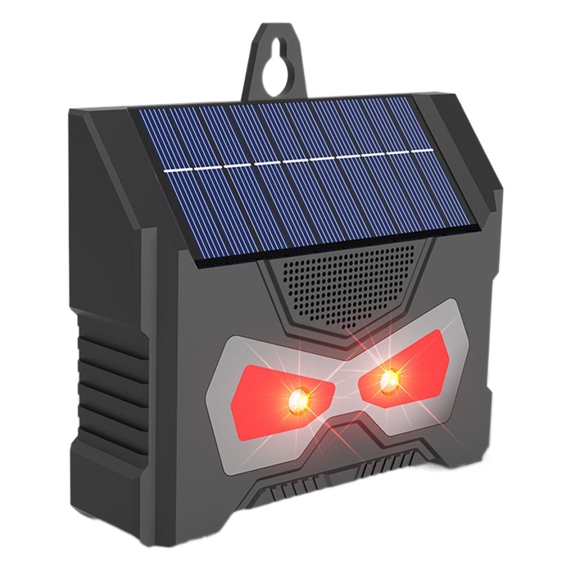 Venta caliente transfronteriza repelente de animales solar repelente de pájaros ultrasónico impermeable al aire libre Rojo y Blanco Flash repelente de ratón