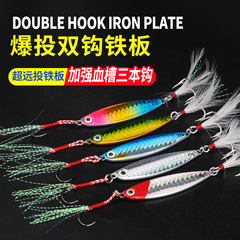 工廠直銷漁具超遠投路亞餌假餌雙鈎魚餌加強三本鈎海釣餌爆岸鐵板