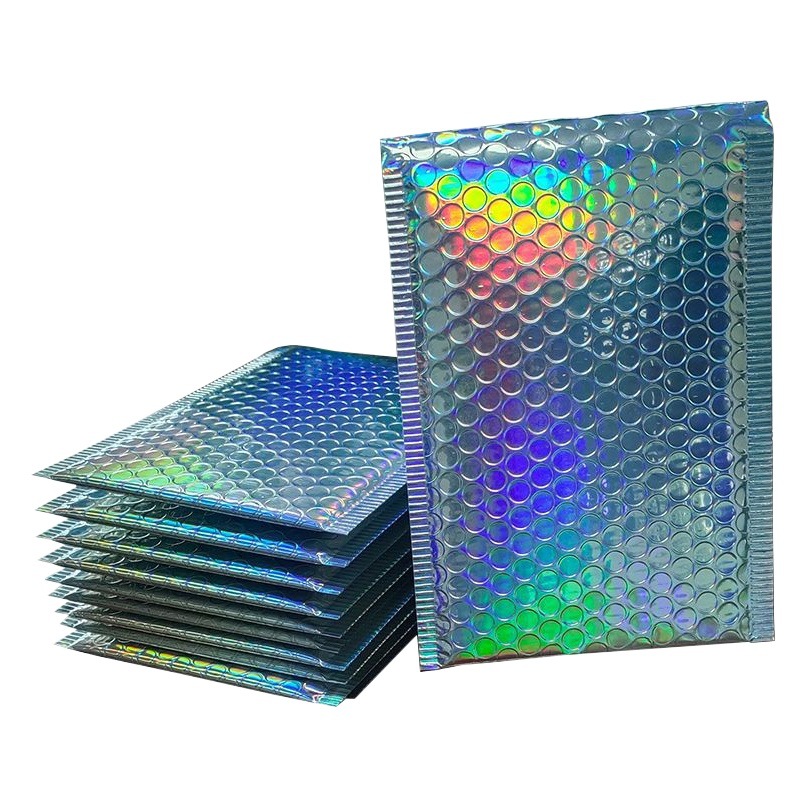 Bolsa de burbujas láser comercio electrónico película aluminizada embalaje de joyería embalaje de ropa bolsa exprés bolsa de burbujas de papel de aluminio engrosada a prueba de golpes