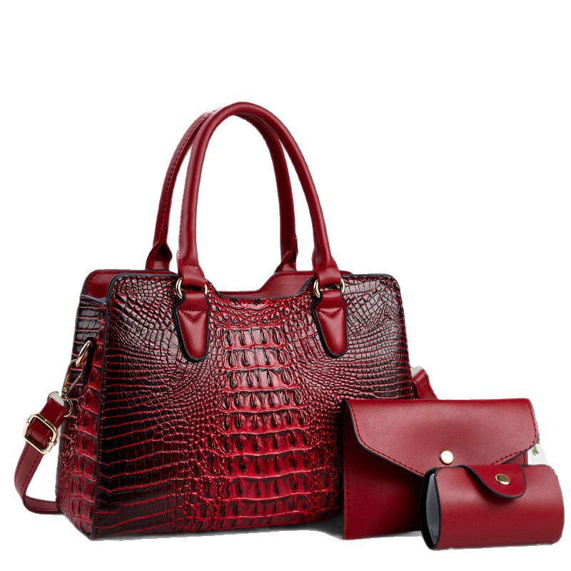 Bolsa de tres piezas, bolsas de mano con patrón de cocodrilo, bolsas de hombro casuales de moda, bolsas de transporte diario, bolsas transfronterizas