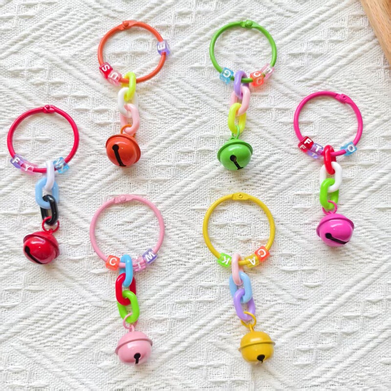 Creative bell chain buckle 45mm key ring pendant fashion key accessories diy bag doll mobile phone chain pendant