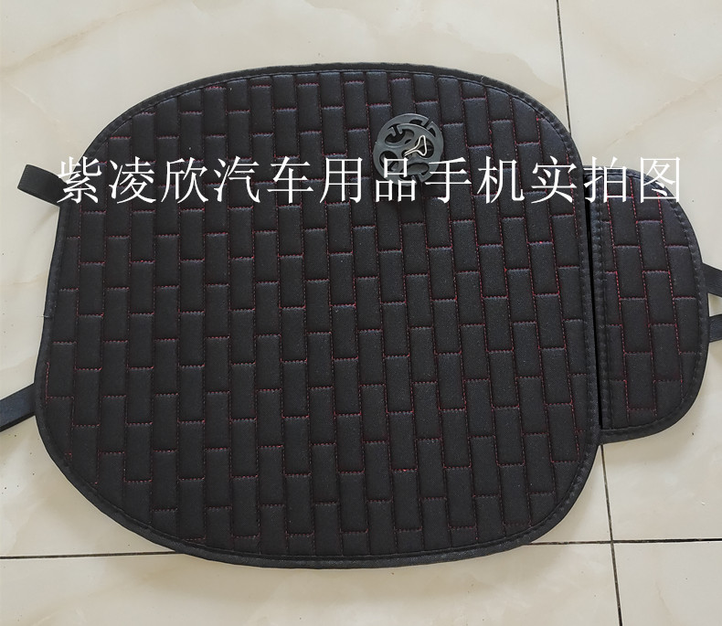 New linen car seat cushion four seasons long grid single seat cushion single square cushion one-piece backrest three-piece seat cushion