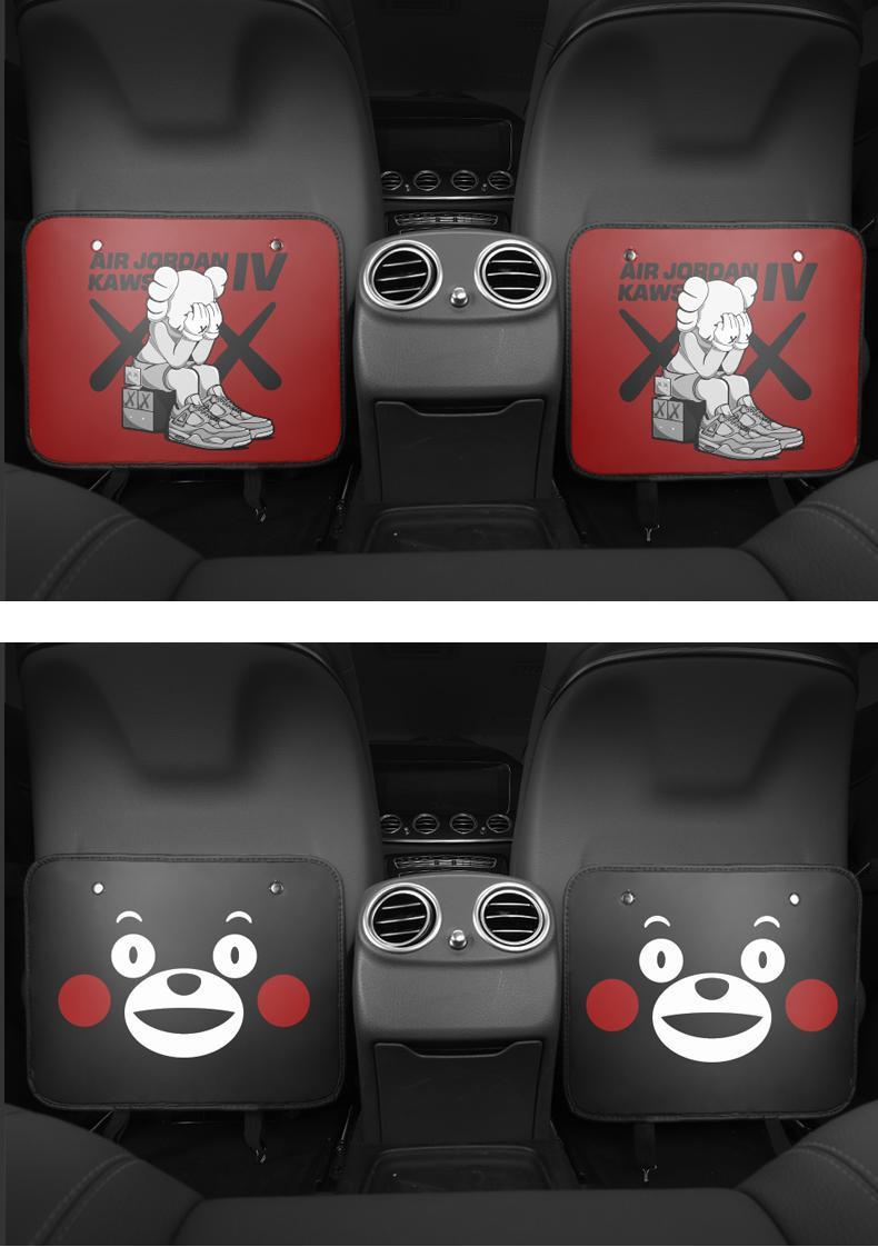 Car Seat Back Storage Bag Rear Seat Anti-kick Pad Protective Pad Back Hanging Bag Storage Bag Box Cartoon Pikachu