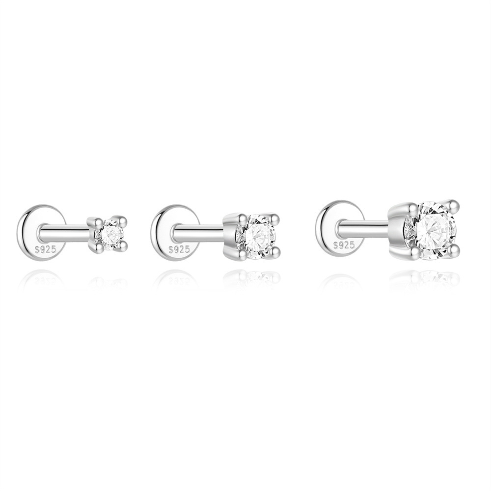 3g Weight Zircon Inlay Material Ear Studs Classification Ear Cartilage Rings & Studs Piercing Type 1 Piece Quantity Daily Occasion 925 Sterling Silver Material Geometric Pattern All Seasons Season Unisex Gender Elegant, Simple Style Style 1 Piece Ear Cartilage Rings & Studs Elegant Simple Style Geometric 925 Sterling Silver Zircon Ear Cartilage Rings & Studs 11