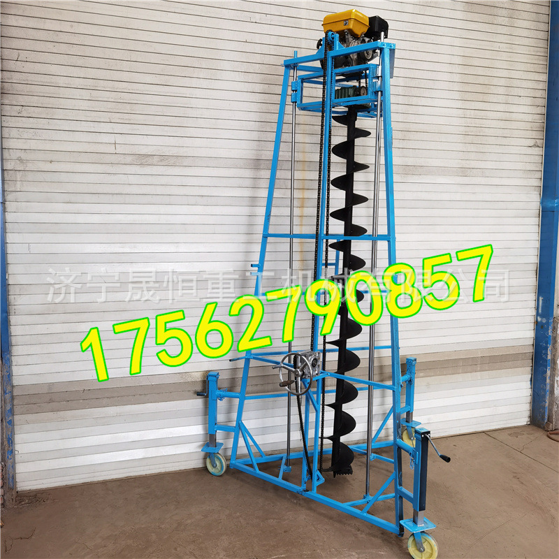 汽油动力打坑钻土机电线杆果树苗种植挖坑机 三角架挖坑机打孔机