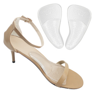 Wholesale Massage Five-Point Pads, Transparent Arch Point Foot and Waist Pads, Women's High-Heeled Shoes Forefoot Half Pads with Sticky Half-Size Pads