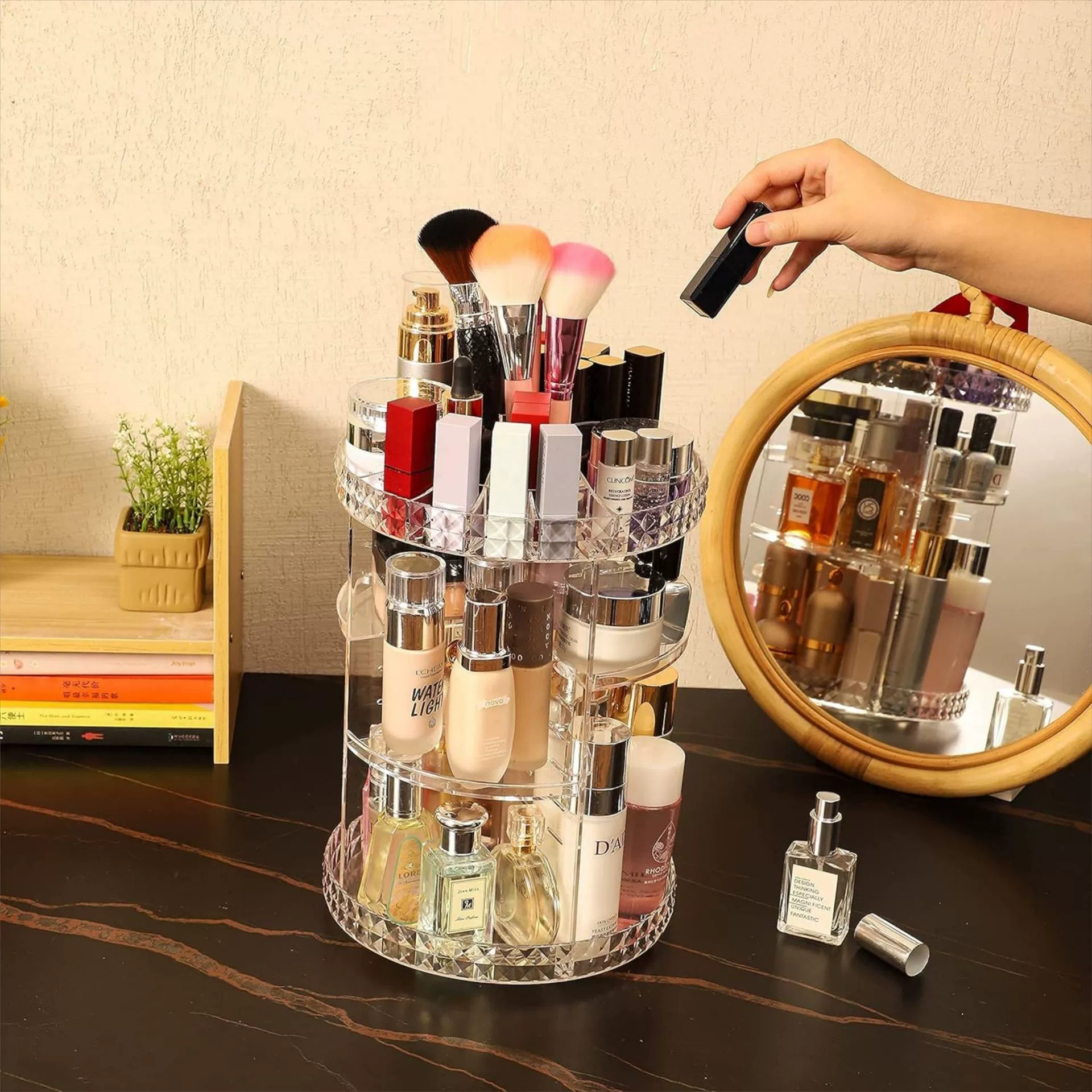 Rotating Storage Box — Dressing Table Organizer, 2 Size Options (23.5×30 / 23.5×34 cm)