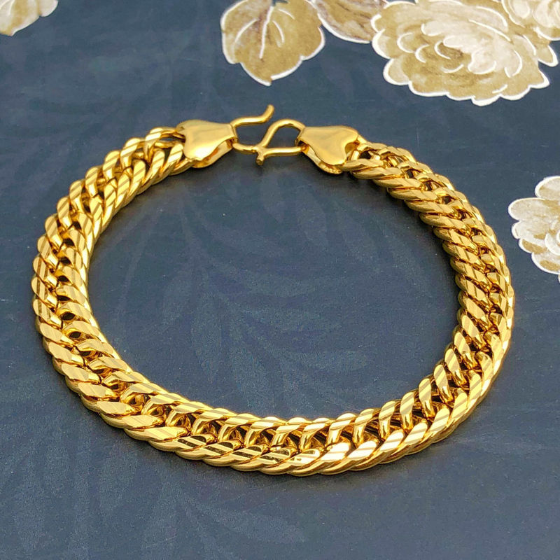Vietnam sand gold fashion boss chain men's domineering whip chain bracelet brass gold plated tank boss chain bracelet