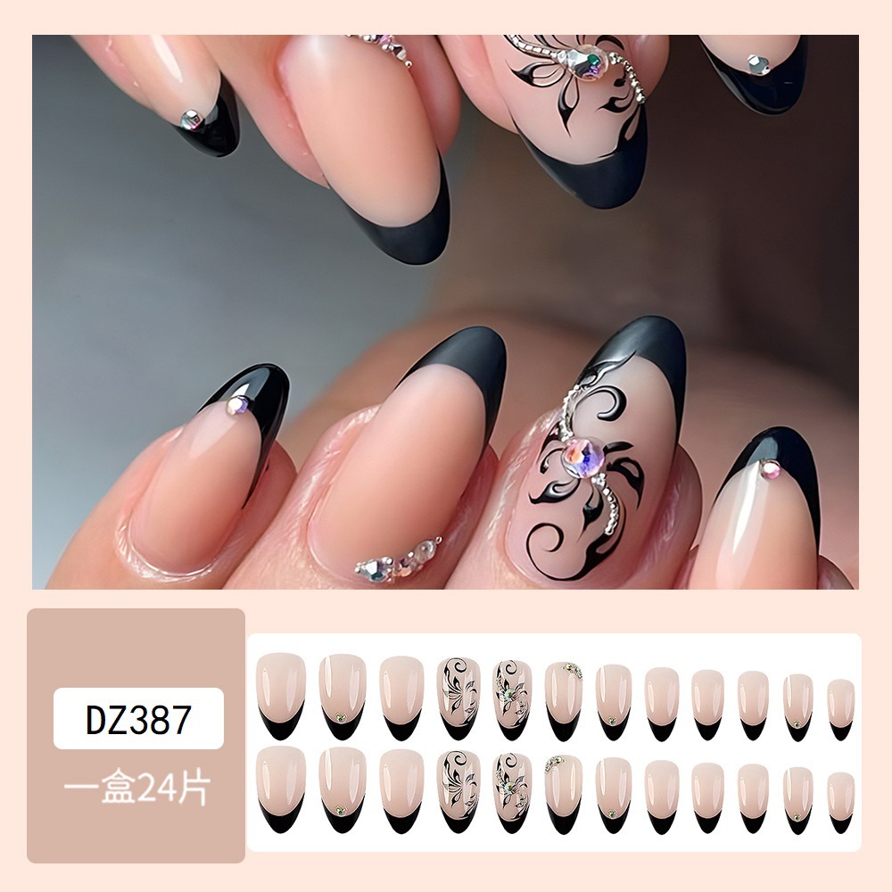 Venta caliente en Europa y América, parche de uñas dulce y fresco con incrustaciones de diamantes, uñas postizas de comercio exterior desmontables, piezas de uñas de uso transfronterizo terminadas image 19