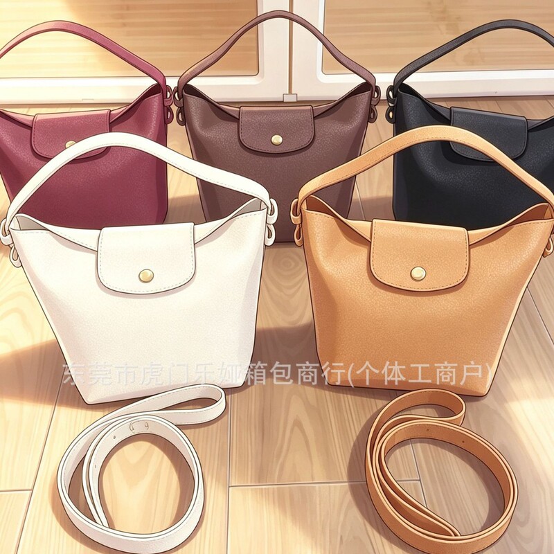 High-quality Cadence new hobo crossbody bag, lychee pattern cowhide bucket bag, commuter handbag, shoulder bag for women