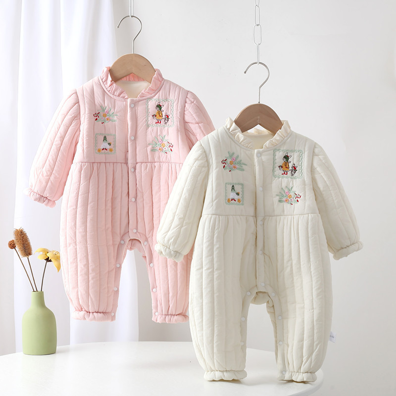 Ropa de bebé, ropa de otoño e invierno, mamelucos para bebés, princesa infantil, ropa acolchada de algodón, mameluco de invierno