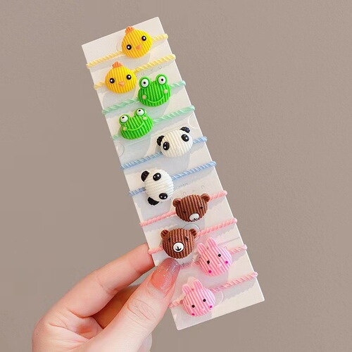 Adorable cartoon rubber band baby hair tie for girls, high elasticity hair ribbon, does not damage hair, popular rubber band for children