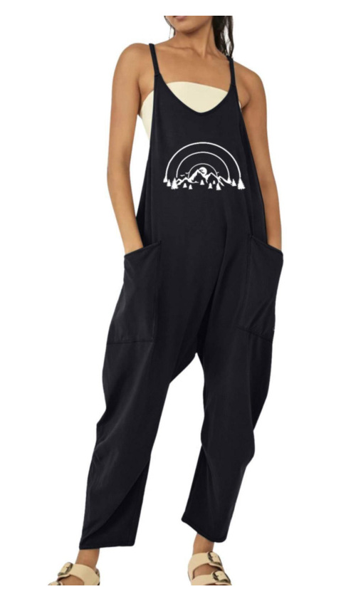 Ropa de mujer europea y americana 2024 verano nuevo estilo Amazon casual bolsillo tirantes de punto pantalones de una pieza pantalones con tirantes mujeres image 33
