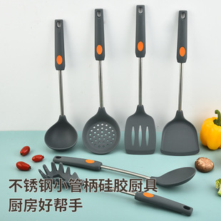 Silicone Kitchen Utensils Company Hot Selling Amazon Stainless Steel Silicone Spoon Spatula Silicone Cooking Kitchen Utensils